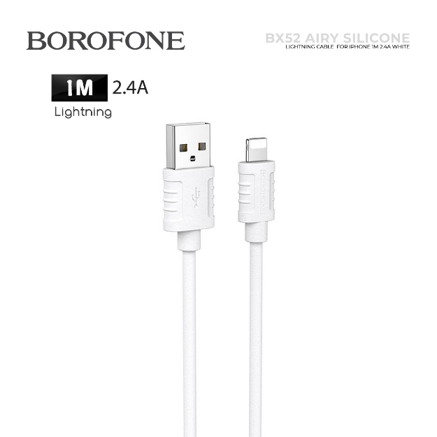 Picture of LIGHTNING Cable BOROFONE Airy Silicone BX52 1M White