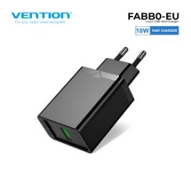 Picture of USB დამტენი VENTION FABB0-EU 18W BLACK
