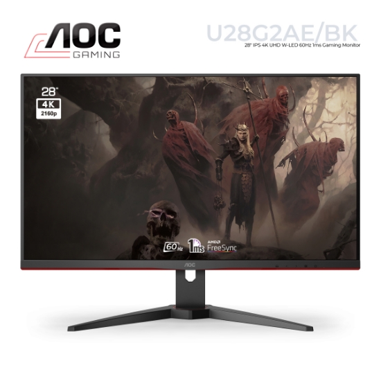 Picture of MONITOR AOC U28G2AE/BK 28" 4K UHD IPS WLED 60HZ 1MS BLACK
