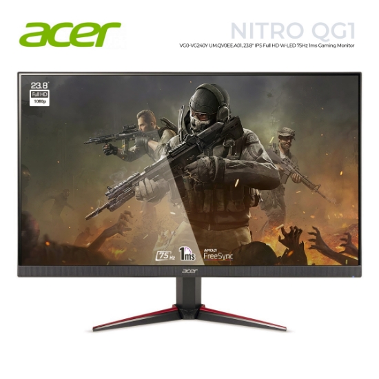 Picture of MONITOR ACER NITRO QG1 VG0-VG240Y UM.QV0EE.A01 23.8" IPS FHD WLED 75HZ 1MS 
