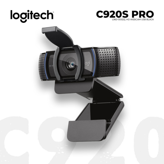 Picture of HD Webcam LOGITECH C920S Pro L960-001252 USB BLACK