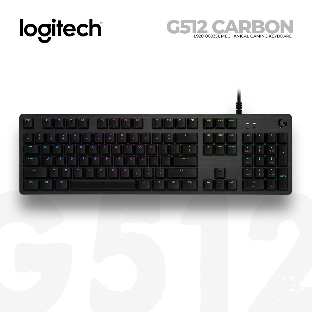 Picture of Mechanical GAMING Keyboard LOGITECH G512 CARBON L920-009351 RGB