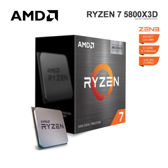 Picture of PROCESSOR AMD Ryzen 7 5800X3D AM100-100000651WOF 96MB CACHE 4.50GHZ BOX