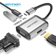 სურათი Type-C to VGA HDMI USB3.0 გადამყვანი VENTION TFAHB