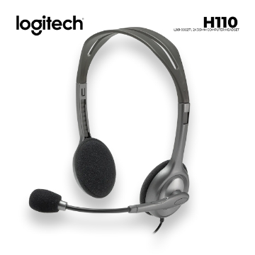 Show details for HEADSET LOGITECH H110 L981-000271 2X 3.5MM 3POLE WITH MIC GRAY/SILVER Picture of HEADSET LOGITECH H110 L981-000271 2X 3.5MM 3POLE WITH MIC GRAY/SILVER
