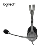 Picture of HEADSET LOGITECH H110 L981-000271 2X 3.5MM 3POLE WITH MIC GRAY/SILVER