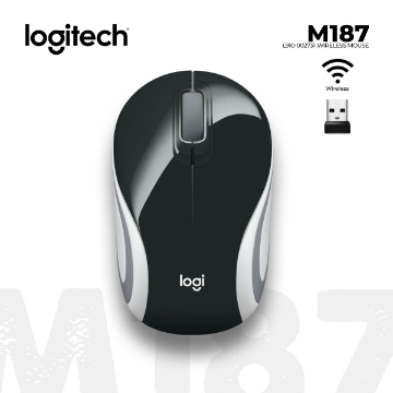 Show details for Wireless MOUSE LOGITECH M187 L910-002731 MINI BLACK Picture of Wireless MOUSE LOGITECH M187 L910-002731 MINI BLACK