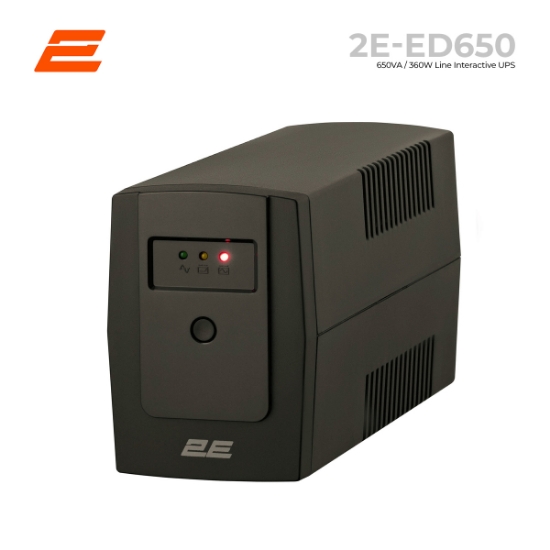 სურათი უწყვეტი კვების წყარო 2E ED650 650VA / 360W LINE INTERACTIVE AVR 2X CEE7/3 BLACK