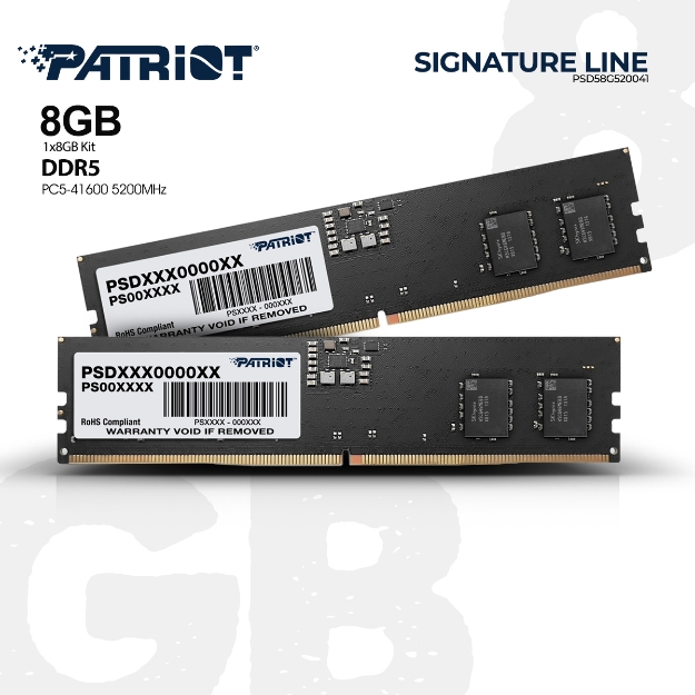 Picture of MEMORY PATRIOT SIGNATURE LINE PSD58G520041 8GB DDR5 5200MHZ