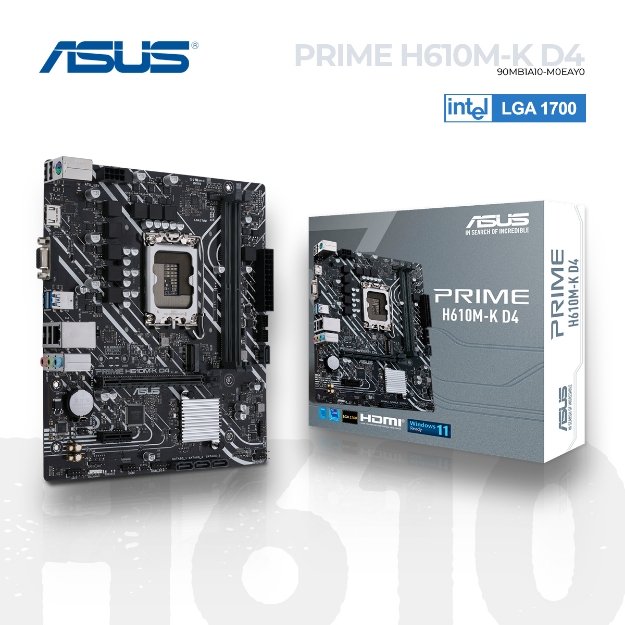 Picture of დედა დაფა ASUS PRIME H610M-K D4 90MB1A10-M0EAY0 LGA1700 DDR4