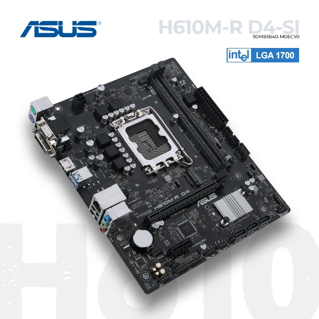 Picture of დედა დაფა ASUS PRIME PRIME H610M-R D4-SI 90MB1B40-M0ECY0 LGA1700 DDR4