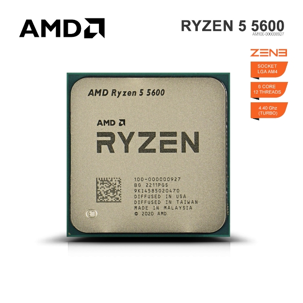 Picture of PROCESSOR AMD RYZEN 5 5600 100-000000927 32MB CACHE 4.40GHz TRAY