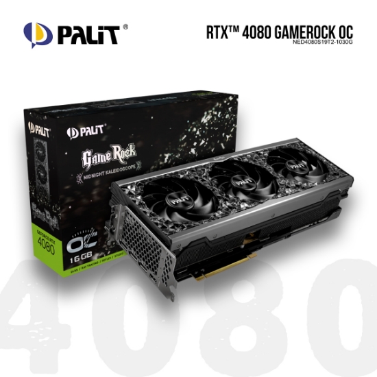 სურათი ვიდეო დაფა PALIT RTX 4080 GAMEROCK OC NED4080S19T2-1030G 16GB GDDR6X 256bit