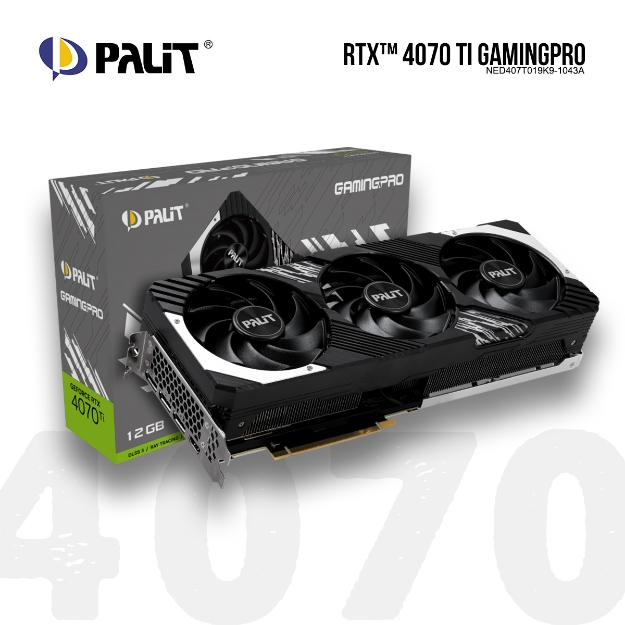 Picture of VIDEO CARD PALIT RTX 4070 TI GAMINGPRO NED407T019K9-1043A 12GB GDDR6X 192BIT