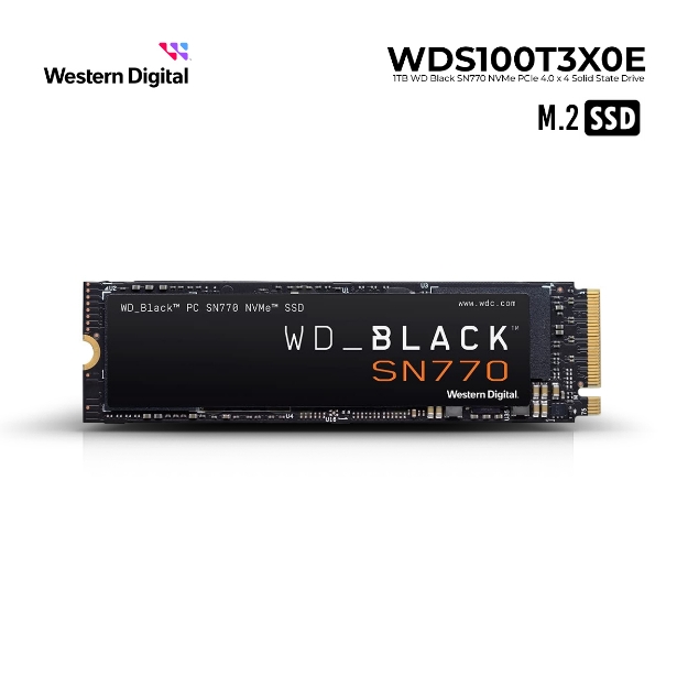 Picture of SSD Western Digital WD BLACK SN770 WDS100T3X0E M.2 2280 1TB PCIe Gen4