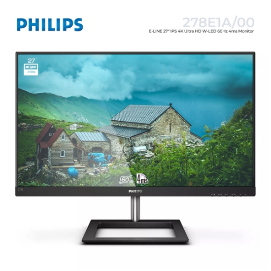 Picture of MONITOR PHILIPS E-LINE 278E1A/00 27" UHD 4K IPS WLED 60HZ 4MS BLACK