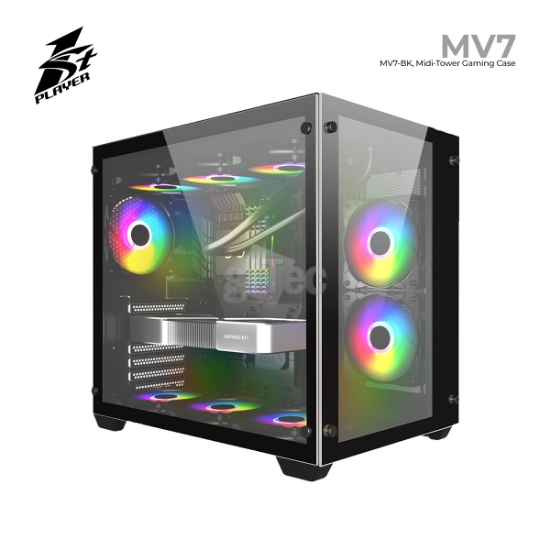 Picture of CASE 1STPLAYER MEGAVIEW MV7 MV7-BK Midi-Tower BLACK