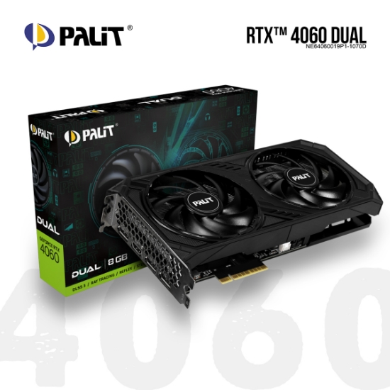 სურათი ვიდეო დაფა Palit GeForce RTX 4060 Dual NE64060019P1-1070D 8GB 128bit GDDR6