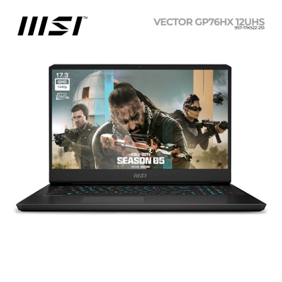 Picture of Notebook MSI Vector GP76HX 12UHS 9S7-17K522-251 17.3" IPS QHD 240Hz RTX3080 TI 16GB I9-12900HX 32GB DDR5 2TB M.2