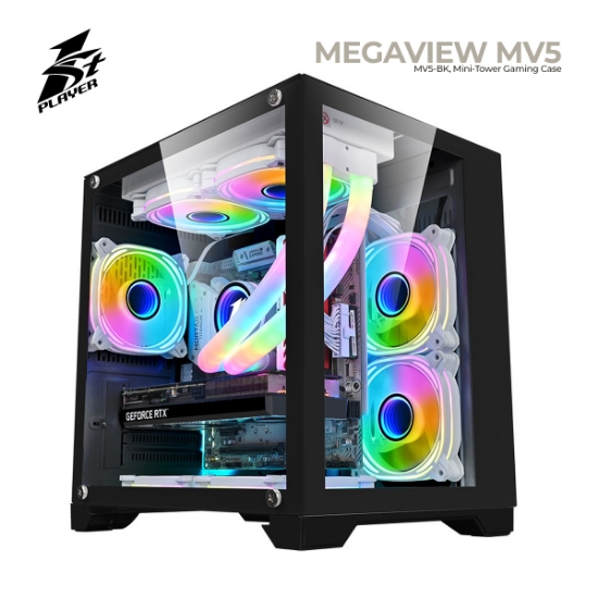 Picture of Case 1STPLAYER MV5 MV5-BK Black Mini-Tower Gaming Case