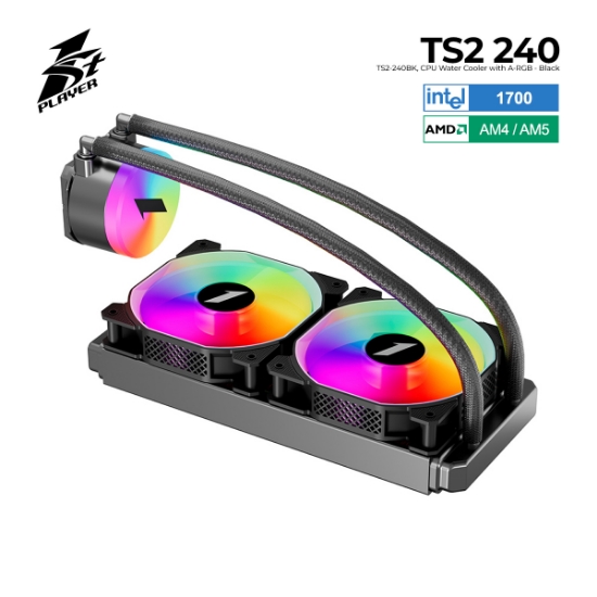 სურათი თხევადი გაგრილების სისტემა 1STPLAYER TS2-240BK A-RGB BLACK
