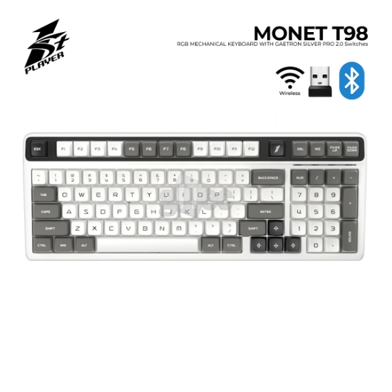 Picture of KEYBOARD 1STPLAYER MONET T98 ROMANCE RGB MECHANICAL GATERON Silver PRO 2.0 SWITCHES