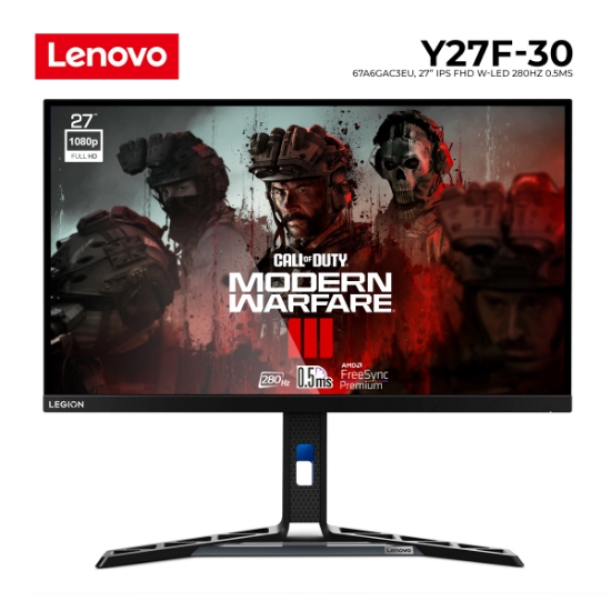 Picture of MONITOR LENOVO LEGION Y27F-30 67A6GAC3EU 27" FHD IPS 280HZ 0.5MS RAVEN BLACK