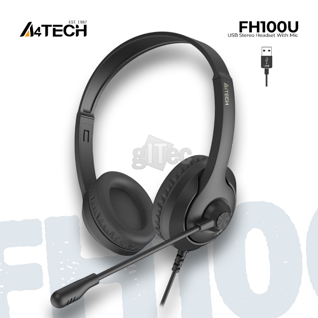 Picture of USB ყურსასმენი A4tech Fstyler FH100U With Mic BLACK