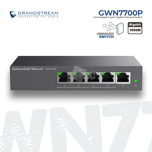 Picture of SWITCH Grandstream GWN7700P 5-ports Gigabit Ethernet PoE 4-Ports
