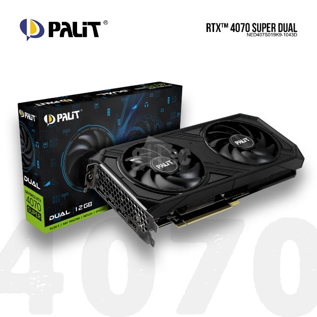 Picture of VIDEO CARD PALIT RTX 4070 SUPER DUAL NED407S019K9-1043D 12GB 192bit
