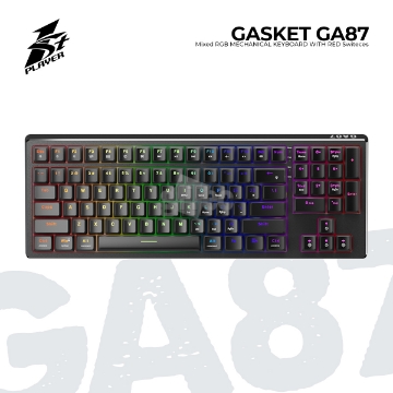Show details for KEYBOARD 1STPLAYER GASKET GA87 GA87(RGB)-BK-RED/SW RGB MECHANICAL RED SWITCHES Picture of KEYBOARD 1STPLAYER GASKET GA87 GA87(RGB)-BK-RED/SW RGB MECHANICAL RED SWITCHES
