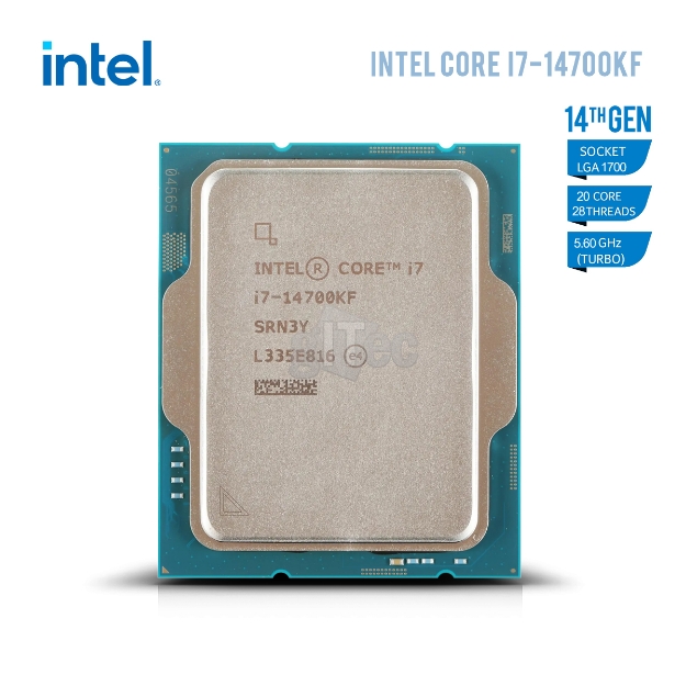 Picture of CPU INTEL CORE i7-14700KF 33MB CACHE 5.60GHZ LGA 1700 TRAY