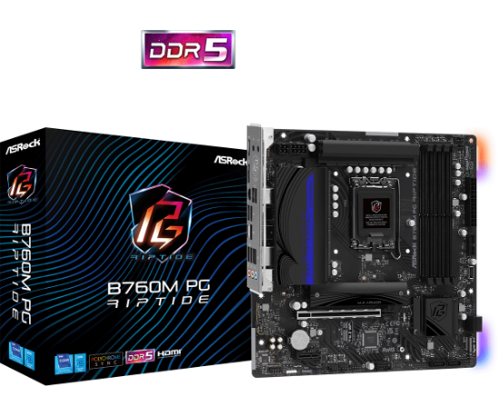 Picture of MOTHERBOARD ASRock B760M PG Riptide (B760M_PG_RIPTIDE) LGA 1700