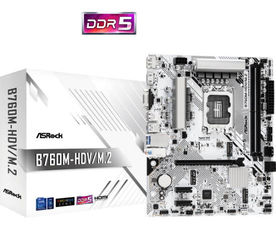 Picture of MOTHERBOARD ASRock B760M-HDV/M.2 (B760M-HDV/M.2_D4) LGA 1700