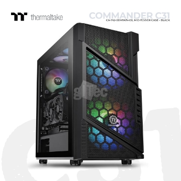 Show details for CASE Thermaltake Commander C31 TG ARGB Edition CA-1N2-00M1WN-00 Mid-Tower BLACK Picture of CASE Thermaltake Commander C31 TG ARGB Edition CA-1N2-00M1WN-00 Mid-Tower BLACK
