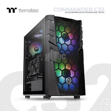 Show details for CASE Thermaltake Commander C32 TG ARGB Edition CA-1N3-00M1WN-00 Mid-Tower BLACK Picture of CASE Thermaltake Commander C32 TG ARGB Edition CA-1N3-00M1WN-00 Mid-Tower BLACK