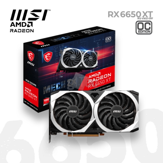 Picture of VIDEO CARD MSI RX 6650 XT MECH 2X 8G OC 912-V502-097 8GB GDDR6 128-bit