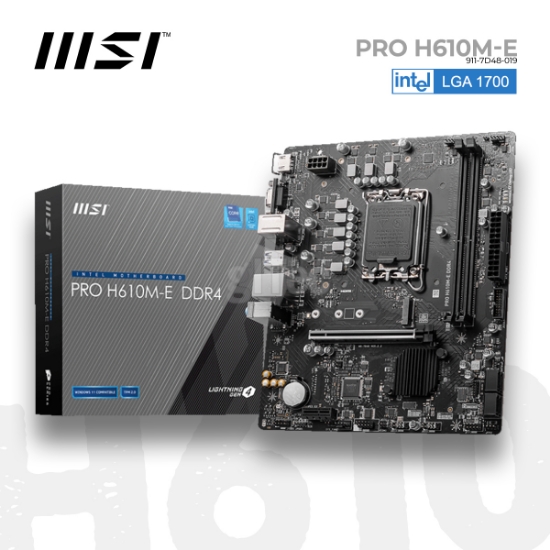Picture of MOTHERBOARD MSI PRO H610M-E DDR4 911-7D48-044 LGA1700 DDR5