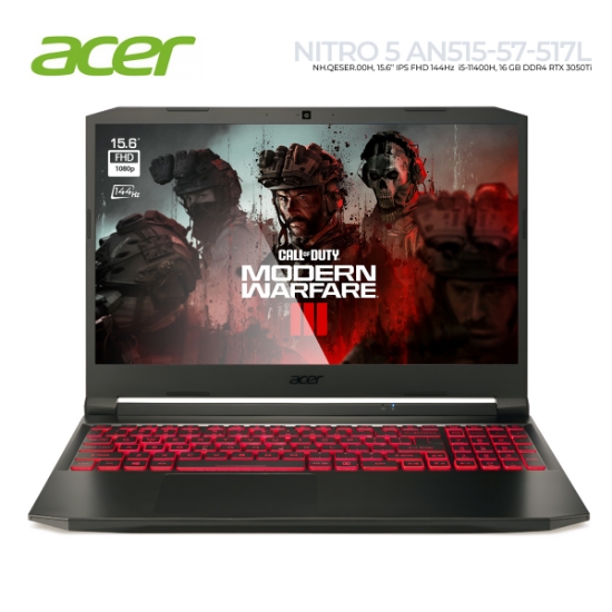 სურათი ნოუთბუქი Acer Nitro 5 AN515-57-517L NH.QESER.00H 15.6" IPS FHD 144MHz i5-11400H RTX3050TI 16GB DDR4 256GB SSD