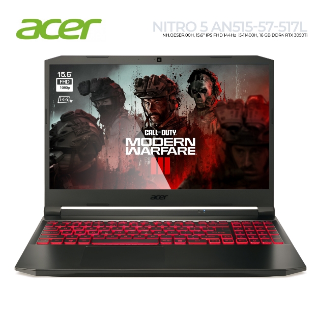 Picture of ნოუთბუქი Acer Nitro 5 AN515-57-517L NH.QESER.00H 15.6" IPS FHD 144MHz i5-11400H RTX3050TI 16GB DDR4 256GB SSD