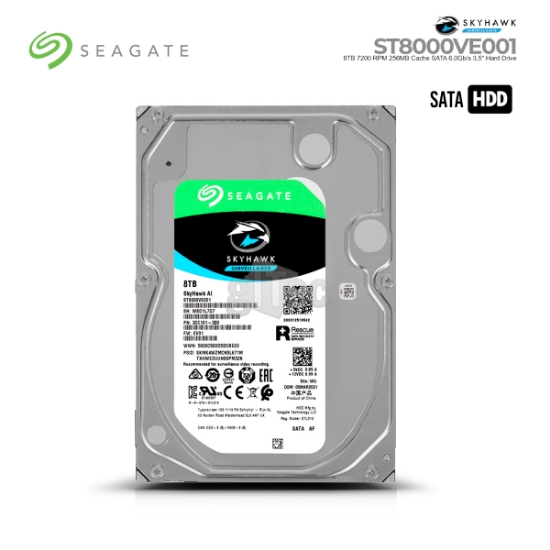 Picture of HARD DRIVE Seagate Skyhawk AI ST8000VE001 8TB 7200 rpm 3.5" SATAIII 6Gb/s 256MB