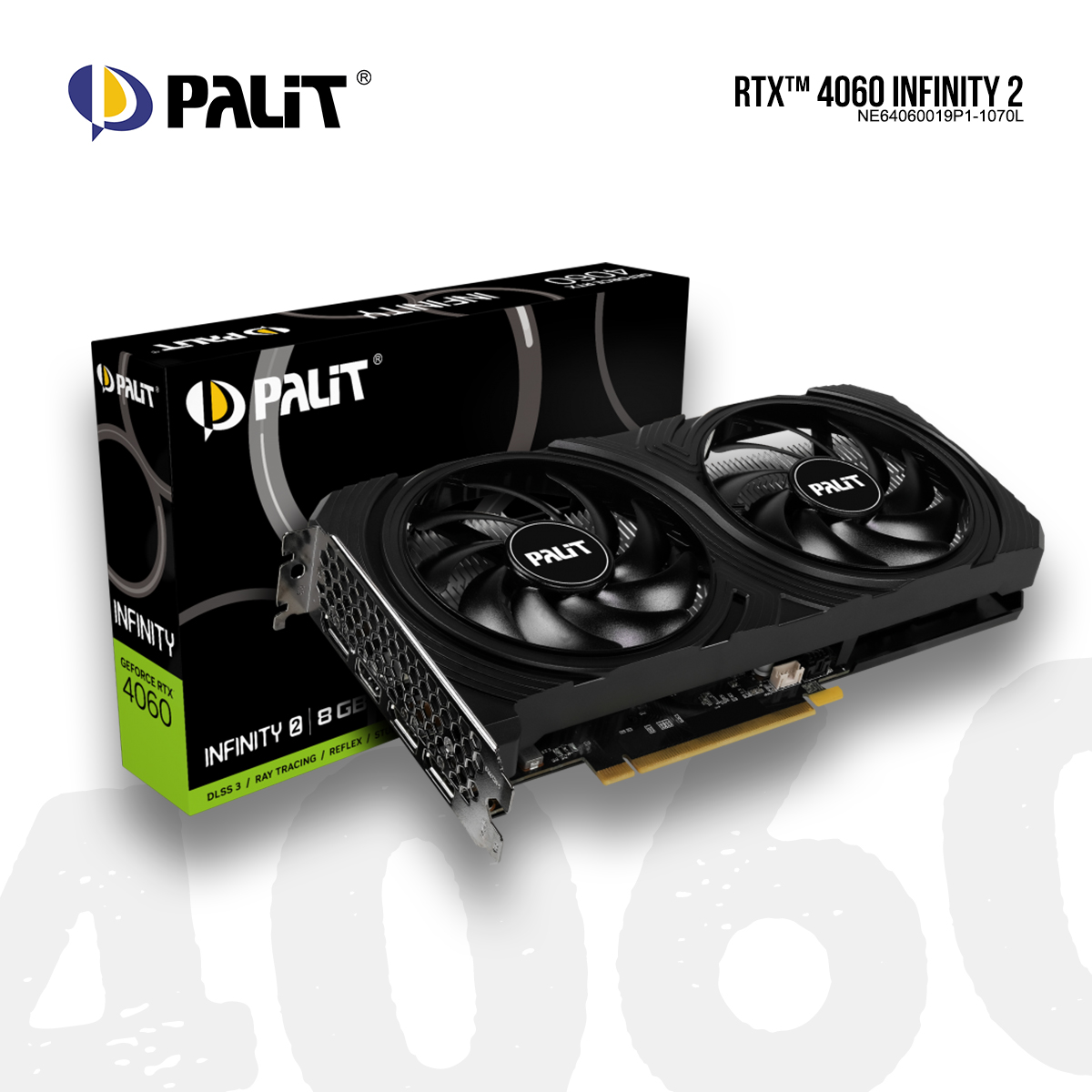 Scheda Grafica Palit GeForce RTX 4060 Infinity Dual 8GB GDDR6 128Bit (NE64060019P1-1070L)