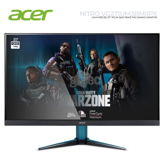 Picture of MONITOR ACER NITRO VG271UM3BMIIPX UM.HV1EE.301 27" 2K QHD IPS 180HZ 1MS BLACK