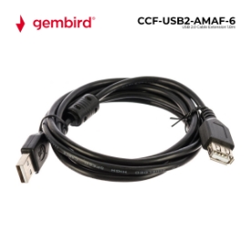 Picture of USB 2.0 EXTENSION Cable Gembird CCF-USB2-AMAF-6 1.8M BLACK