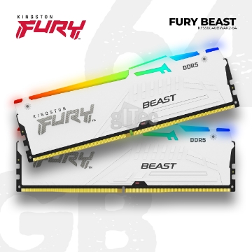 Show details for MEMORY Kingston Fury Beast RGB KF556C40BWAK2-64 5600MHz DDR5 White Picture of MEMORY Kingston Fury Beast RGB KF556C40BWAK2-64 5600MHz DDR5 White