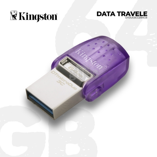 სურათი USB3.2 მეხსიერება KINGSTON DataTraveler microDuo 3C DTDUO3CG3/64GB 64GB USB3.2