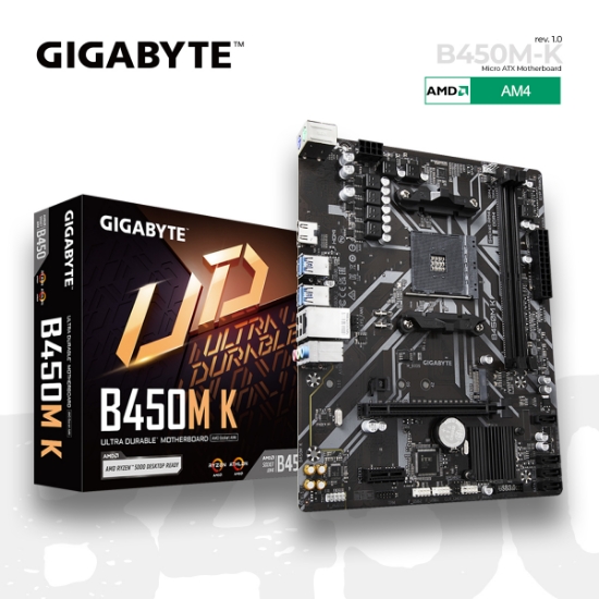 სურათი დედა დაფა GIGABYTE B450M K rev. 1.0 AM4