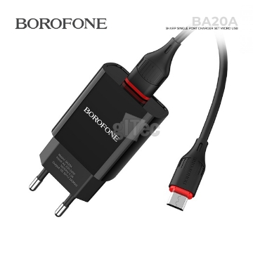 Show details for USB დამტენი + Micro USB Cale BOROFONE BA20A BLACK Picture of USB დამტენი + Micro USB Cale BOROFONE BA20A BLACK