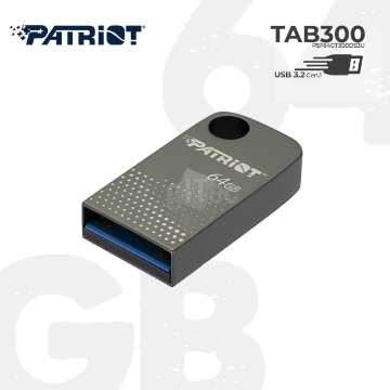 დეტალურის ჩვენება USB3.2 მეხსიერება PATRIOT TAB300 PSF64GT300DS3U 64GB USB 3.2 Gen 1 DARK GREY სურათი USB3.2 მეხსიერება PATRIOT TAB300 PSF64GT300DS3U 64GB USB 3.2 Gen 1 DARK GREY