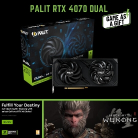 Picture of VIDEO CARD PALIT RTX 4070 DUAL NED4070019K9-1047D 12GB GDDR6X 192BIT